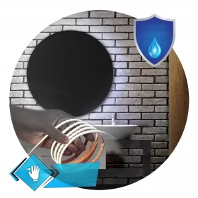    LED COB Neon Badezimmerspiegel rund fi 80 IP67 mit Sensorschalter