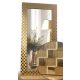  Spiegel in einem GOLDENEN Holzrahmen dick 9cm ART DECO 130x60 Schachbrett