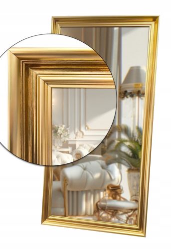  Exklusiver Spiegel im STYLISH GOLD Rahmen 140x60 feuchtigkeitsbeständig u37