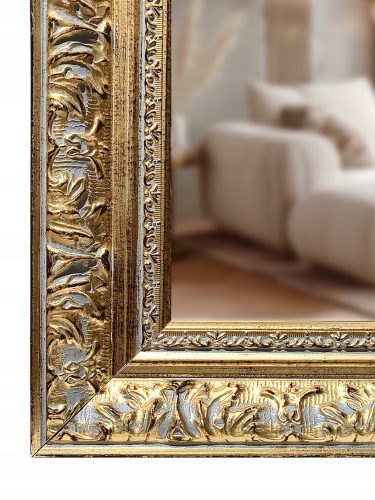  Exklusiver Spiegel in einem STYLISH GOLD Holzrahmen 90x70 d2