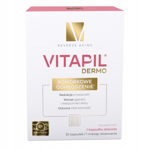 VITAPIL DERMO Zellregeneration mit Koenzym Q10, Vitamin C, Resveratrol, 30 Kapseln