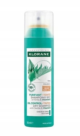 Klorane Trockenshampoo für Dunkles, Fettendes Haar mit Pigment, 150 ml