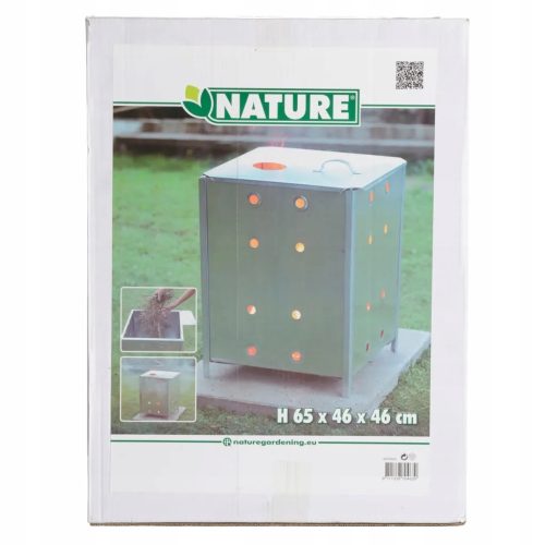  Nature Garden Verbrennungsofen, verzinkter Stahl, 46x46x65 cm, quadratisch