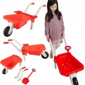  Kinderschubkarre mit Schaufel rot Kunststoff