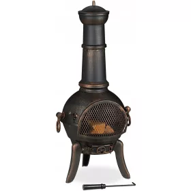  RELAXDAYS GARTENKAMIN SCHWARZ 110 CM