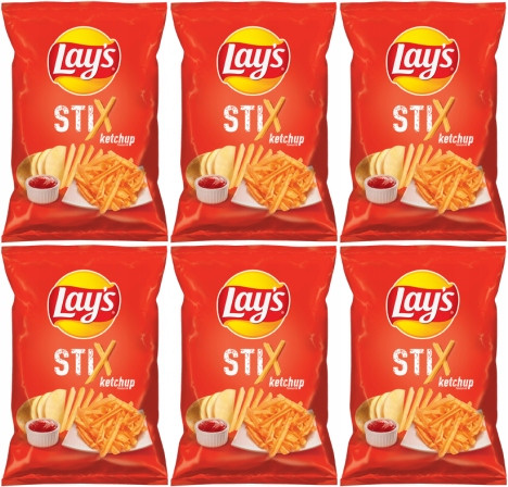 6x Lay's Stix Ketchup 130g – Knusprige Snack-Sticks mit intensivem Ketchup-Geschmack