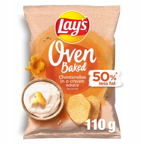 Lay's Oven Baked Chips mit Pfifferlingen in Sahnesoße, 12er Pack, 110g