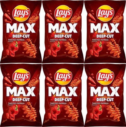 6x Lay's Max Deep Cut Twisted Paprika Kartoffelchips, 120g