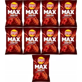   Lay's Max Deep Cut Twisted Paprika, 9x 120g – Intensiver Geschmack und Knusprigkeit