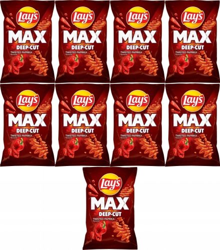 Lay's Max Deep Cut Twisted Paprika, 9x 120g – Intensiver Geschmack und Knusprigkeit