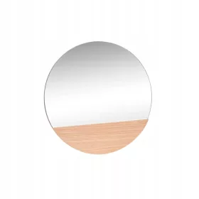  Runder Spiegel mit Holzelement - Hübsch