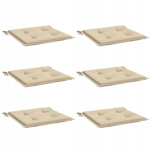  vidaXL Gartenstuhlkissen 6 Stk. Beige 50x50x4 cm
