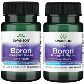   Swanson Bor 6 mg, 120 Kapseln (2x60) – Unterstützt Knochen und Gelenke