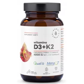   Aura Herbals Vitamin D3 4000 IU & K2 90 Kapseln - Hochqualitative Nahrungsergänzung
