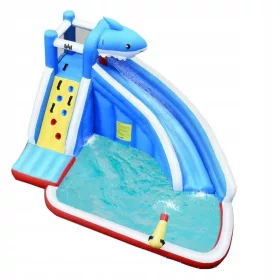  KINDERHÜPFBURG MIT WASSERRUTSCHE UND WASSERKANONE