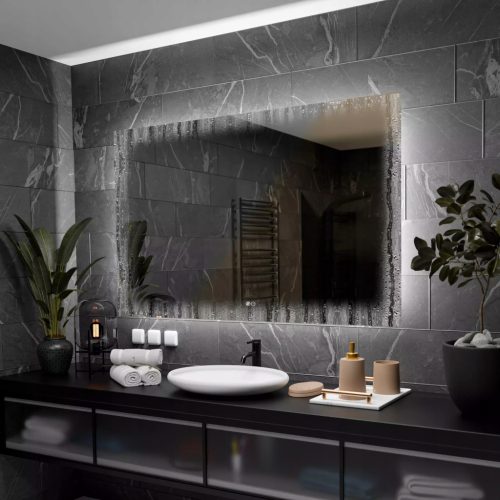  (2983) LED Spiegel Dubai 140x90 cm, Dual LED, Heizmatte + Touchschalter