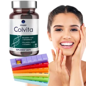   Colvita Colway 60 Kapseln - Natürliche Hautregeneration mit Fischkollagen, Algen & Vitamin E + GRATIS Pillendose