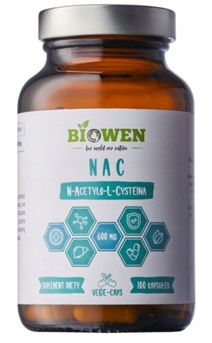 Biowen NAC 600mg - 100 Kapseln N-Acetyl-L-Cystein, Hohe Qualität, Glutenfrei