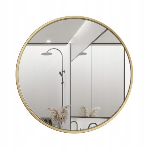  Runder Spiegel 80 cm Gold Aluminiumrahmen mit LED-Hintergrundbeleuchtung Glamour