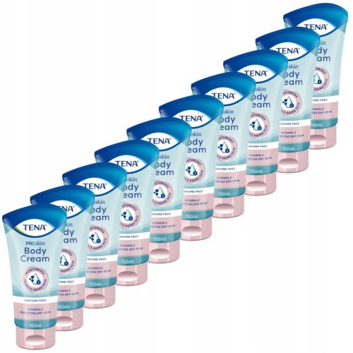 TENA ProSkin Body Cream, 10er Pack (150 ml) - Feuchtigkeitscreme für Empfindliche Haut