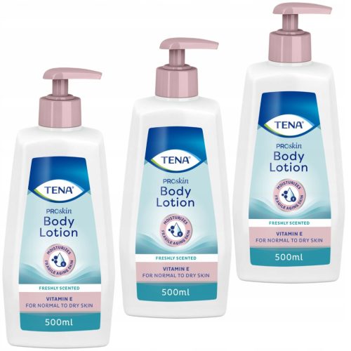 TENA ProSkin Body Lotion für normale bis trockene Haut – 3x500 ml mit Pumpe