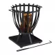  Gartenfeuerstelle 49 cm schwarz Metall Relaxdays
