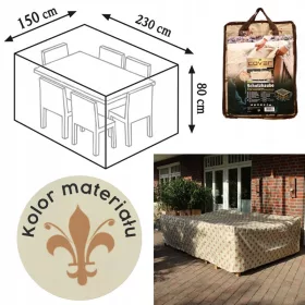 Eleganter Beige-Brauner Gartentischbezug mit Lilienmuster