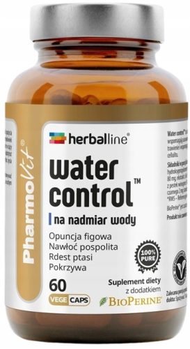 Pharmovit Herballine Water Control - Natürliche Unterstützung mit Pflanzenextrakten, 60 Kapseln