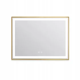    LED-Leuchtspiegel 80x60 cm rechteckig J127 in Roségoldrahmen