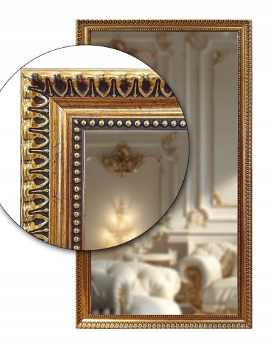 Exklusiver Spiegel in einem STYLISH GOLD schönen Holzrahmen 100x40 d3