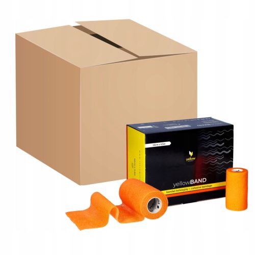 Kohäsiver Verband für Klauenkorrektur - 10 cm x 4,5 m, Intensiv Orange, 144 Stück