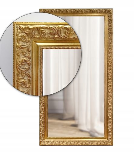  Exklusiver Spiegel in einem STILVOLLEN GOLDENEN Holzrahmen mit Ornamenten 80x50 d4