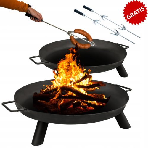  Dicke Gartenstahl-Feuerstelle für ein Lagerfeuer, 60 cm Kessel, bis zu 2 mm dick!