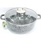 Hochwertiger Marmor-Keramik Topf 28cm/6.3L mit Glasdeckel - für alle Herdarten geeignet