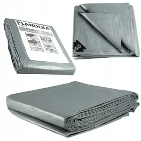   Robuste Silberne Verstärkte Abdeckplane 5x8 mit UV-Schutz 120g