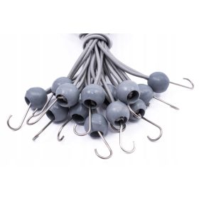   40X Spanngummi mit Kugel und Haken, 300 mm - Ideal für Zelte, Planen und Banner