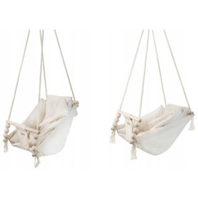    Schaukelstuhl, Wippe, Hängematte, Schaukel, Wiege, mit Decke (Ecru/Beige)