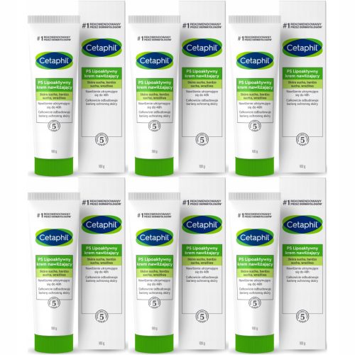 CETAPHIL PS Lipoaktiver Feuchtigkeitscreme für sensible Haut, 6 x 100g