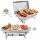 9L Chafing Dish Speisenwärmer, Edelstahl mit klappbaren Beinen für Catering und Buffets (silberfarben, Dreifachtablett)