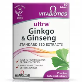   Vitabiotics Ultra Ginkgo & Ginseng - Unterstützung für mentale Leistungsfähigkeit und Gehirnfunktion