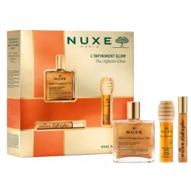   Nuxe Glow Huile Prodigieuse Or Set: Pflegende Öle mit Goldenen Partikeln