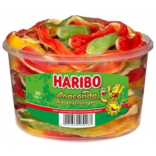 Haribo Anaconda - 30 Riesige Fruchtgummi-Schlangen mit Schaumzucker