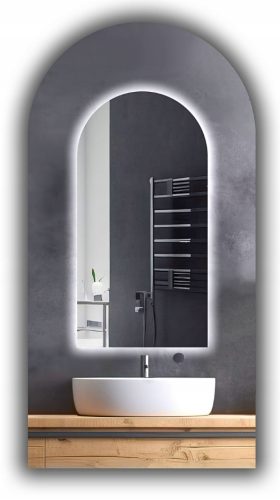  LED HALBOVALE SPIEGEL 50x80 BADEZIMMER BELEUCHTET HALBOVALE LED