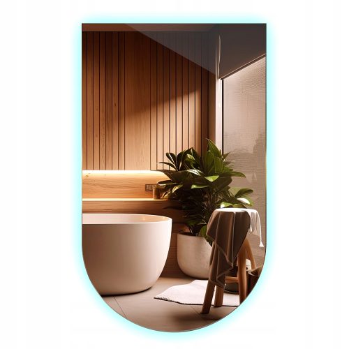  (3039) LED Spiegel Palermo 90x60 cm, Warm LED, Hauptfläche + an, Heizmatte