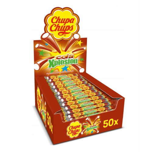 Chupa Chups X-plosion Cola-Flavored Stuffed Candies 50x10g Pack