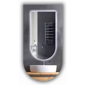    LED SPIEGEL 80x110 HALBOVAL BADEZIMMER HALBOVAL BELEUCHTET LED PREMIUM