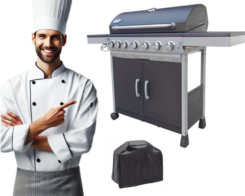  DEKRAFT GASGRILL (NEVADA XXL 6+1) 15,1 kW Gussrost + Abdeckung