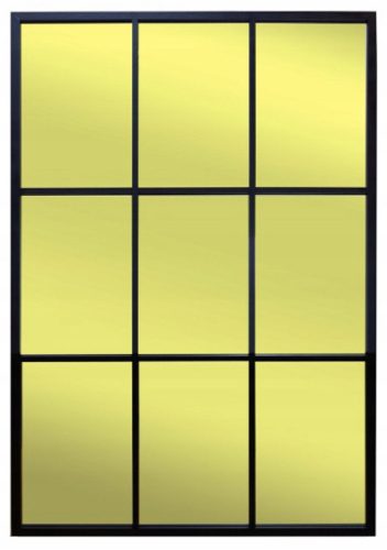  Goldspiegel im schwarzen Aluminiumrahmen Loft 9 Grid 70x100