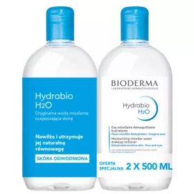   Bioderma Hydrabio H2O Micellar Wasser Duopack 2x 500 ml - Pflege für dehydrierte Haut
