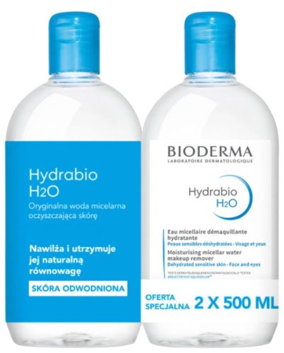 Bioderma Hydrabio H2O Micellar Wasser Duopack 2x 500 ml - Pflege für dehydrierte Haut